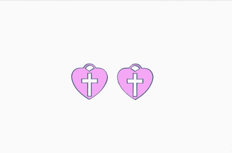 earrings cross keychain necklace