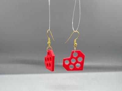 Hex Pattern Heart Earrings