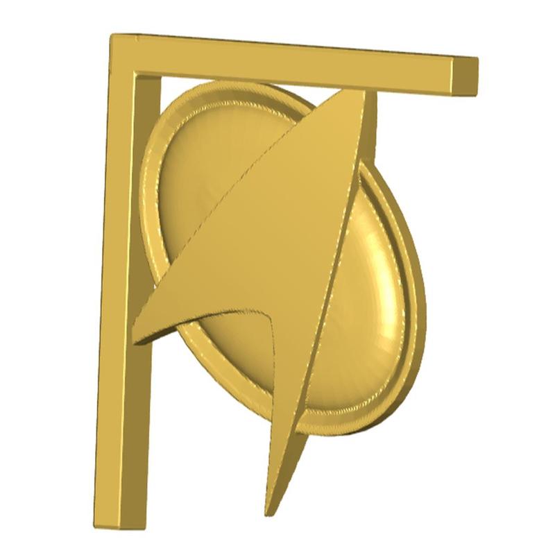 Star Trek Com Badge Shelf Bracket (Screw or Tape Mount)