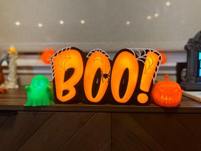 BOO! 3D Halloween Lightbox Display