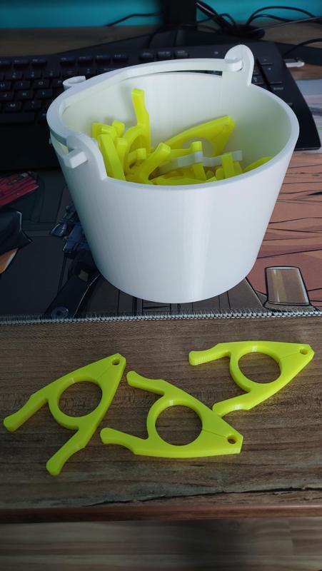 clothespin / laundry clips with a bucket for hanging