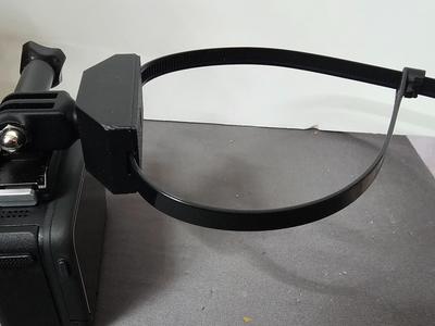 GoPro mount with 7mm cable tie - Straight