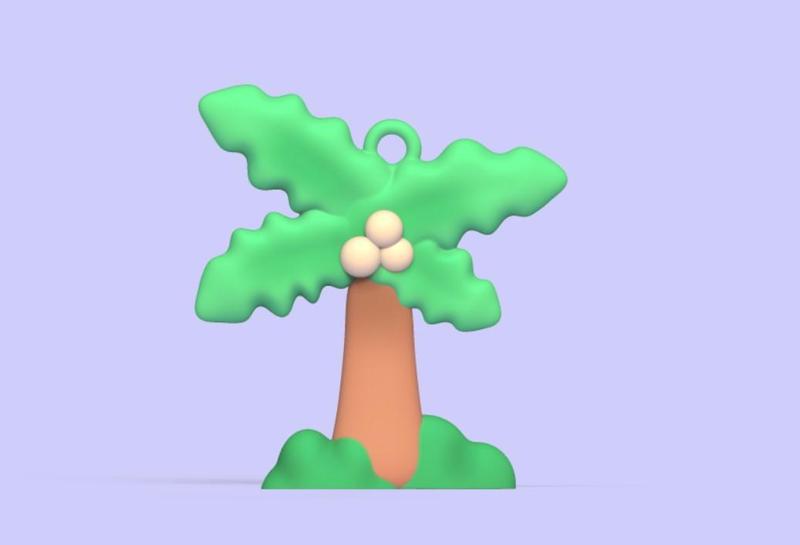 Coconut Tree Keychain