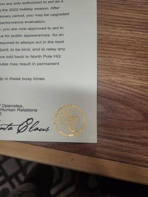 Santa Claus Embossing Stamp & Impersonator North Pole Authorization Letter (Editable in inkscape)