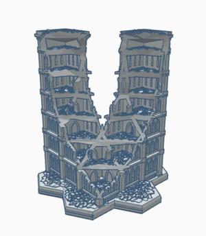 Gothic Ruined Building 41 with Hex Base GRHB047