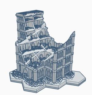 Gothic Ruined Building with Hex Base 64 GRHB064