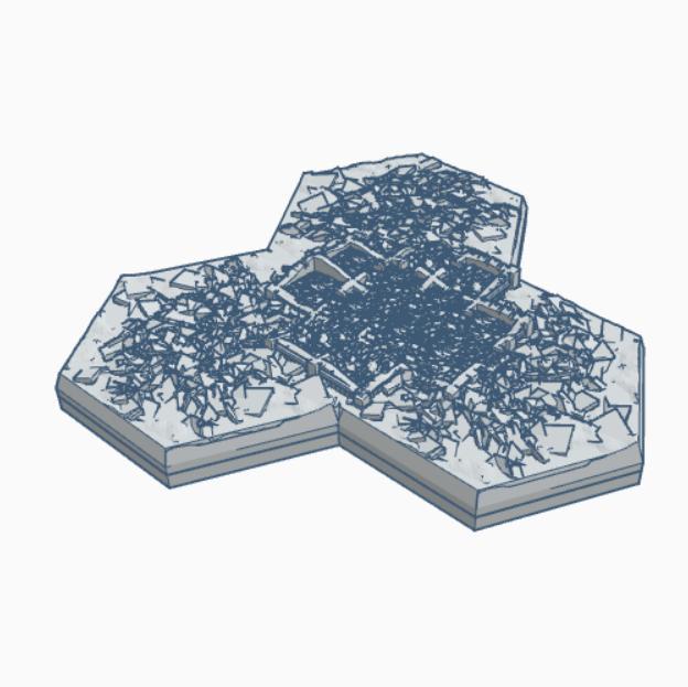 Gothic Destroyed Building 7 Hex Map Scale HMSGD007