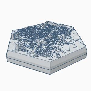 Gothic Destroyed Building 8 Hex Map Scale