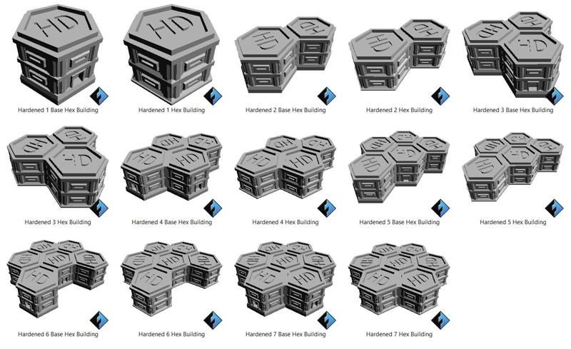 Hardened Construction Factor Stackable Hex Building Set