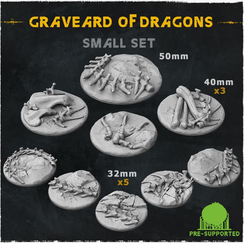 Graveard of Dragons (Small Set) - Wargame Bases & Toppers 2.0