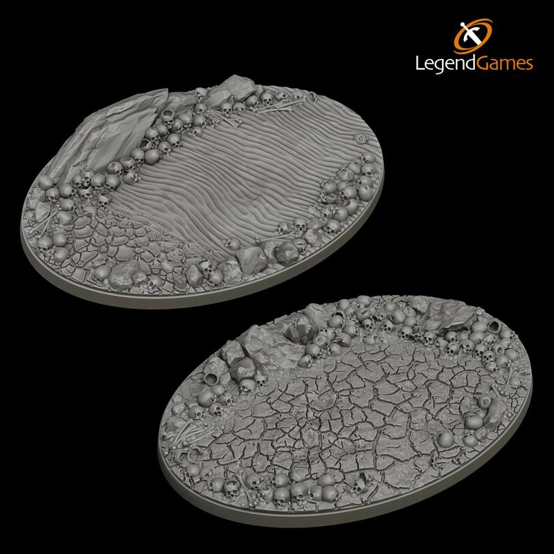 LegendGames 105mm x 70mm Oval Skull base x2