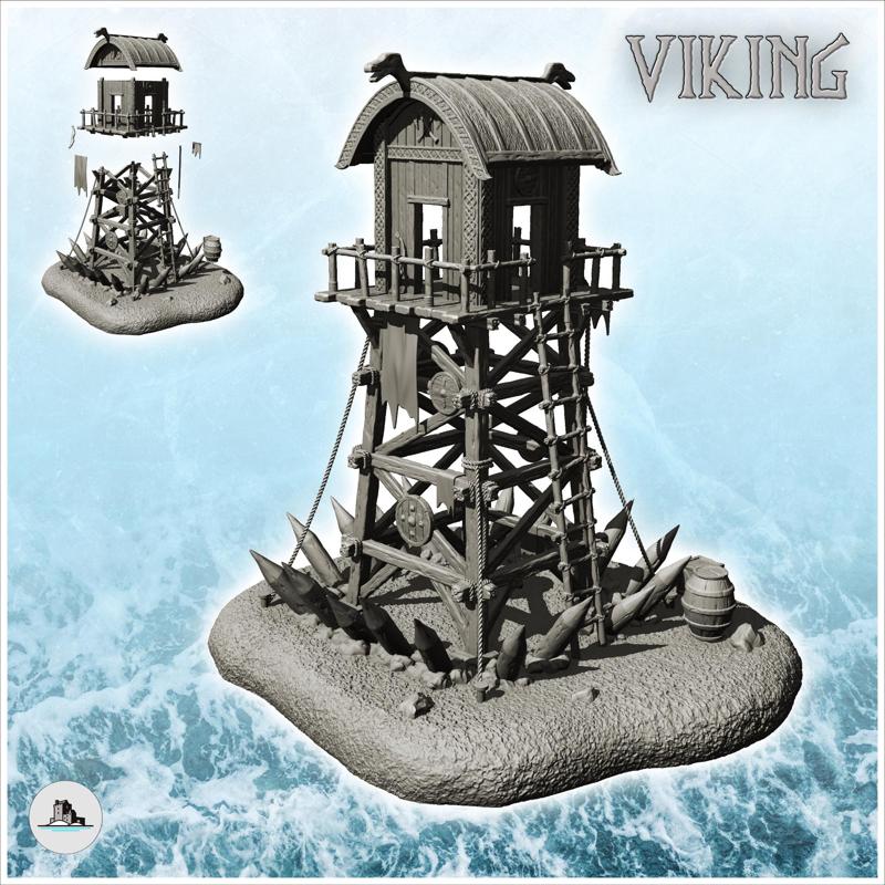 Medieval tower with tile roof (9) - DnD Wargaming Medieval Viking Saga