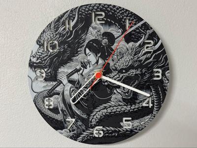 Wall / Desk Clock Dragon Chino HueForge