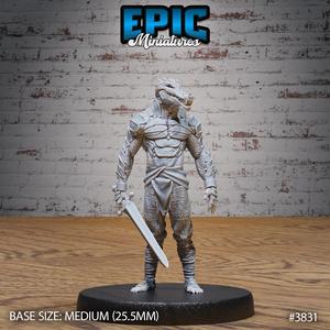 Crocodile Folk Warrior ‧ DnD Miniature ‧ Tabletop Miniatures ‧ Gaming Monster ‧ 3D Model ‧ RPG ‧ DnDminis ‧ STL FILE