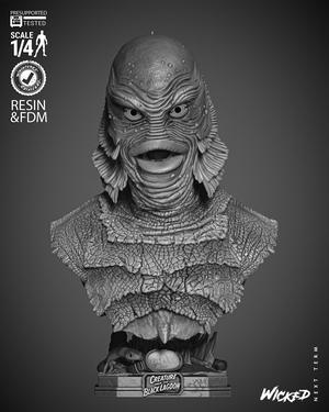 WICKED MOVIES CREATURE OF THE BLACK LAGOON BUST: TESTED AND READY FOR 3D PRINTING