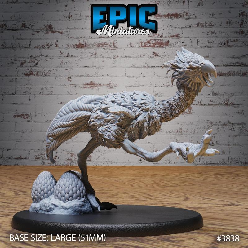 Terror Bird Classic Attack ‧ DnD Miniature ‧ Tabletop Miniatures ‧ Gaming Monster ‧ 3D Model ‧ RPG ‧ DnDminis ‧ STL FILE