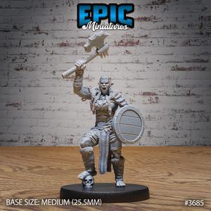 Half-Orc Marauder Female Victory ‧ DnD Miniature ‧ Tabletop Miniatures ‧ Gaming Monster ‧ 3D Model ‧ RPG ‧ DnDminis ‧ STL FILE