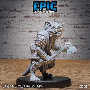 Mice Folk Raider Axe ‧ DnD Miniature ‧ Tabletop Miniatures ‧ Gaming Monster ‧ 3D Model ‧ RPG ‧ DnDminis ‧ STL FILE