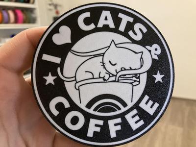 Love cats and coffee coaster