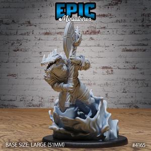 Crocodile Champion Axe ‧ DnD Miniature ‧ Tabletop Miniatures ‧ Gaming Monster ‧ 3D Model ‧ RPG ‧ DnDminis ‧ STL FILE