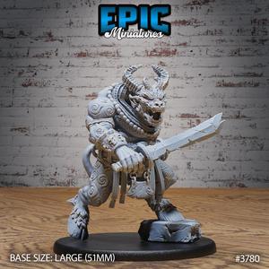 Onyx Statue Demon Swords ‧ DnD Miniature ‧ Tabletop Miniatures ‧ Gaming Monster ‧ 3D Model ‧ RPG ‧ DnDminis ‧ STL FILE