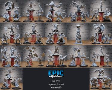Infernal Assault Set ‧ DnD Miniature ‧ Tabletop Miniatures ‧ Gaming Monster ‧ 3D Model ‧ RPG ‧ DnDminis ‧ STL FILE