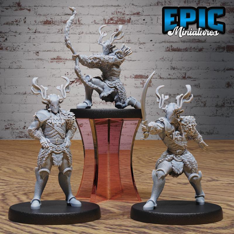 Woodland Knight Set ‧ DnD Miniature ‧ Tabletop Miniatures ‧ Gaming Monster ‧ 3D Model ‧ RPG ‧ DnDminis ‧ STL FILE