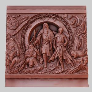 Lord of the Rings 3d printer relief medallion obj stl