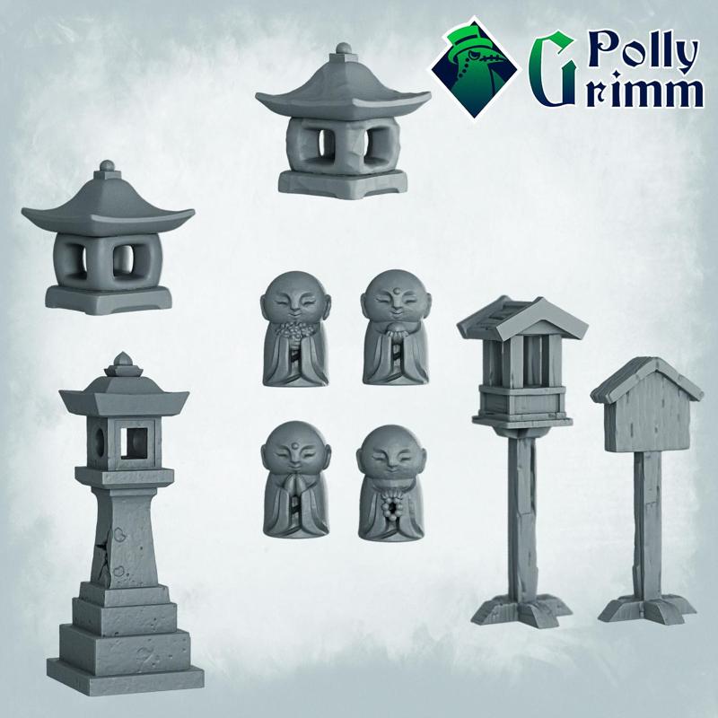 Night Parade of One Hundred Demons. Japanese folklore set. Terrain set