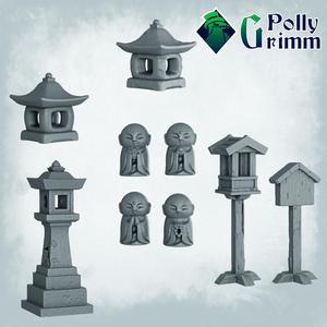 Night Parade of One Hundred Demons. Japanese folklore set. Terrain set