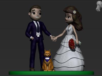 WEDDING CAKE TOPPER CAT