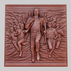 The Running Man 3d printer relief medallion obj stl