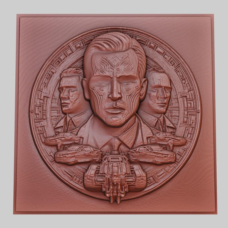 Gattaca 3d printer relief medallion obj stl