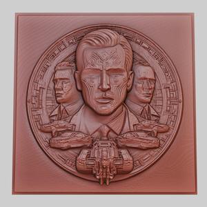 Gattaca 3d printer relief medallion obj stl