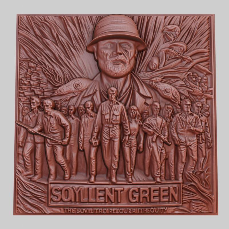 Soylent Green 3d printer relief medallion obj stl