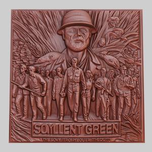 Soylent Green 3d printer relief medallion obj stl