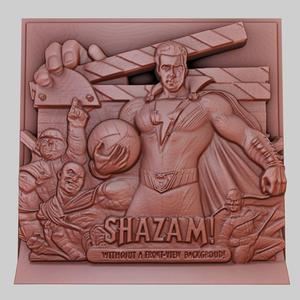 Shazam! 3d printer relief medallion obj stl