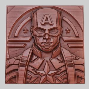 Captain America 3d printer relief medallion obj stl