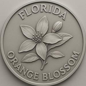 florida state flower orange blossom coin token wall art