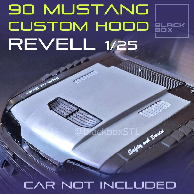 CUSTOM HOOD FOR 90 MUSTANG REVELL 1/25TH MODELKIT