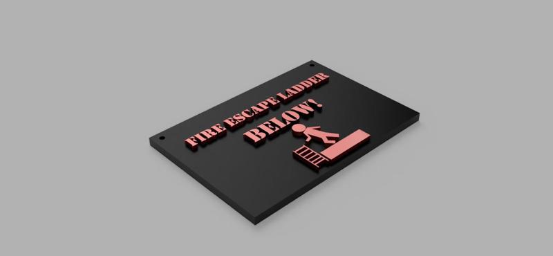 Fire Escape Ladder Sign