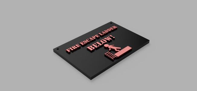 Fire Escape Ladder Sign