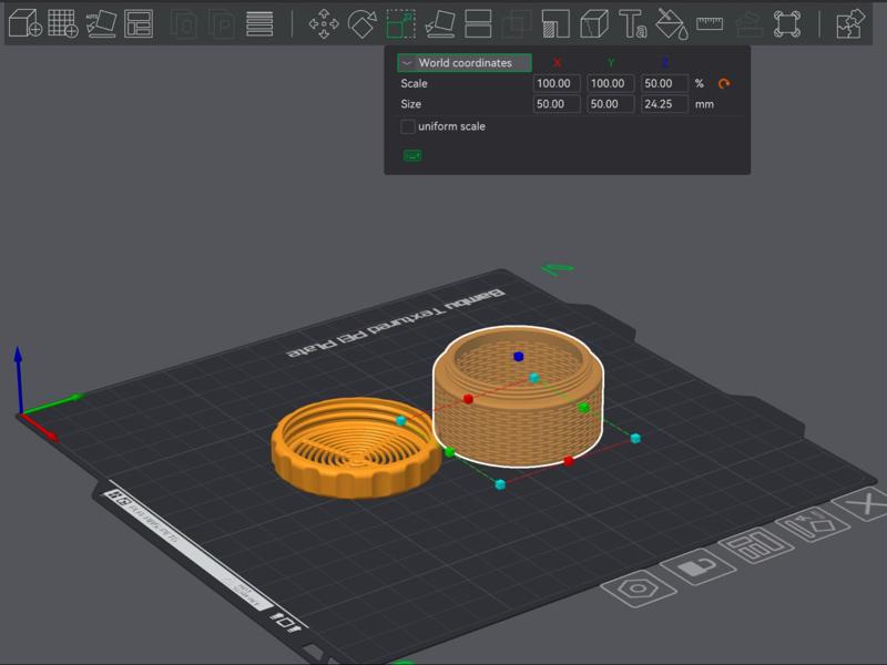 Contailer - silca gel 50% z for faster print/size