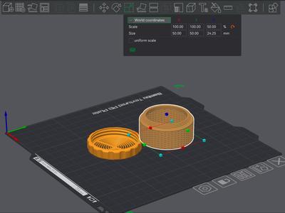 Contailer - silca gel 50% z for faster print/size