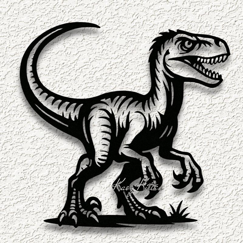 jurassic velociraptor dinosaur wall art home decor