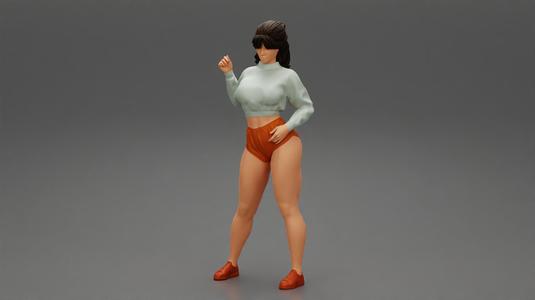 Sexy Young Woman Posing in a mini Short