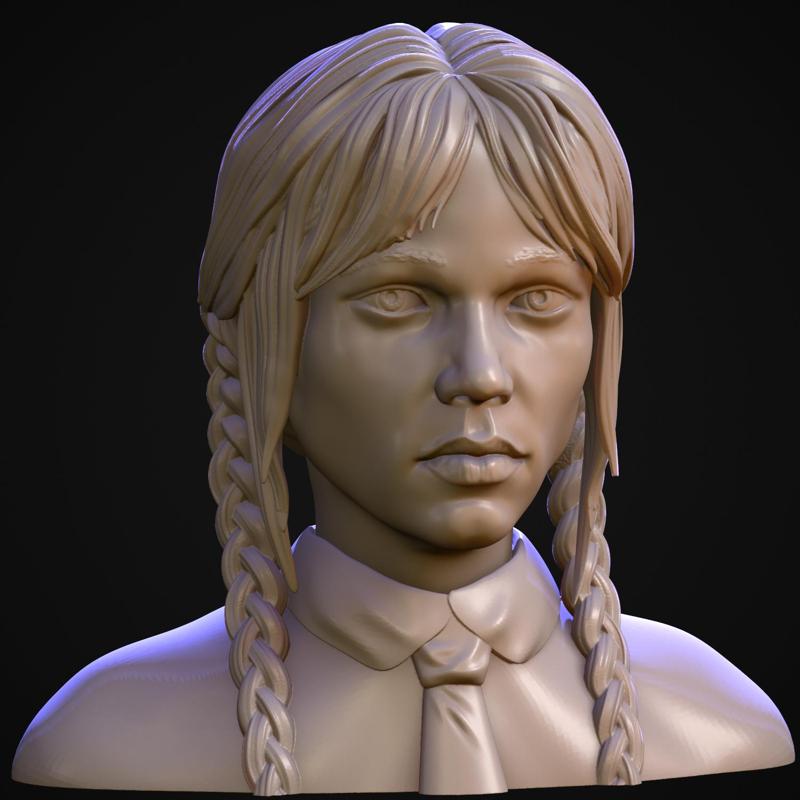 Wednesday Addams Bust 3D print model