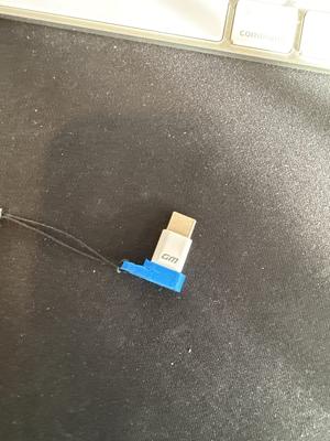 Micro USB to USB-C adapter keychain clip