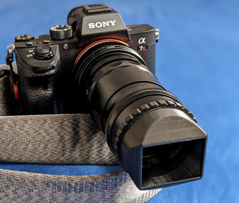 Rectangular lens hood M49 x0.75