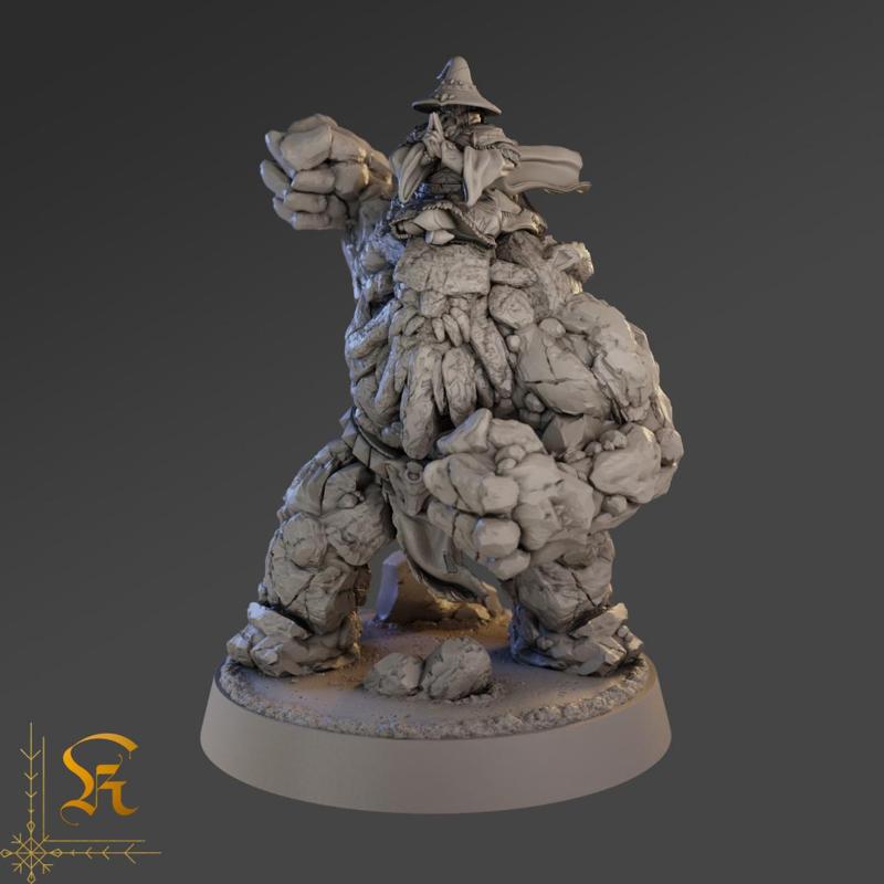 Dwarven Runemaster & Golem (28mm & 32mm)